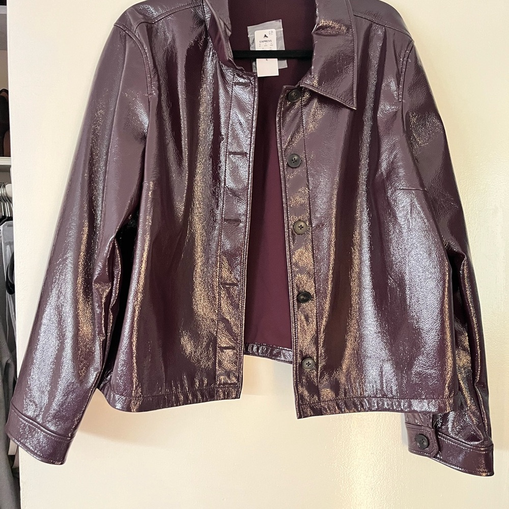 Express Purple Leather Jacket Timeless Design